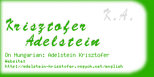 krisztofer adelstein business card